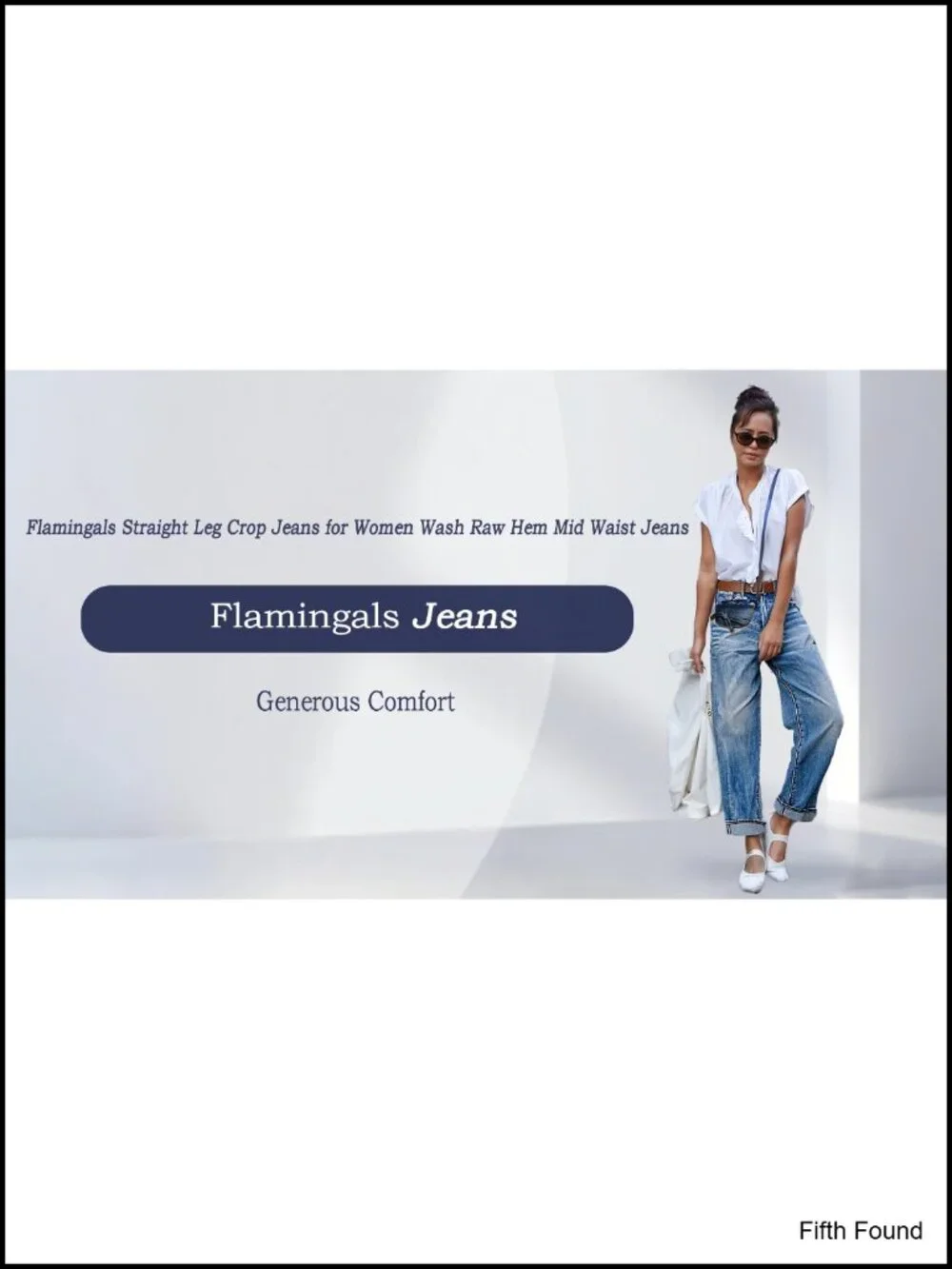 Vintage Wash Raw Hem Mid Waist Straight Leg Crop Jeans